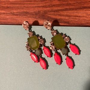 J Crew mixed-stone chandelier earrings